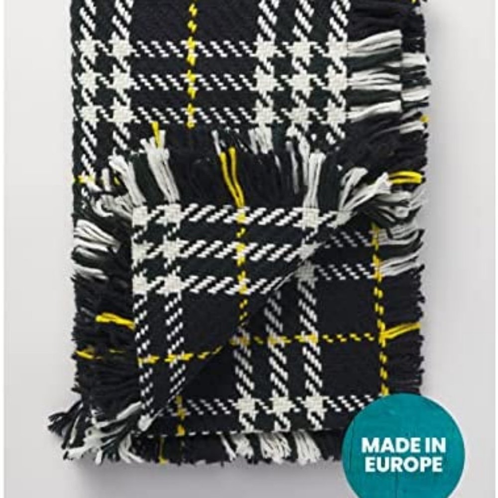 John Branigan Handmade Plaid Throw Blanket 50" x 66" - Woven Wool Alpaca Blend